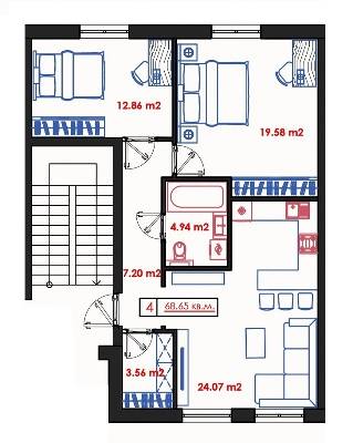 2-кімнатна 68.65 м² в ЖК Малий Марсель 2 від 17 450 грн/м², с-ще Ліски
