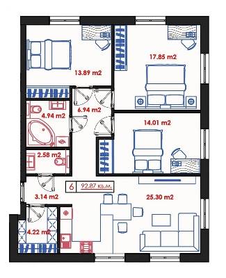 3-кімнатна 92.87 м² в ЖК Малий Марсель 2 від 17 600 грн/м², с-ще Ліски