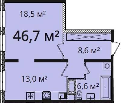 1-кімнатна 46.7 м² в Апарт-комплекс Морська резиденція від 30 400 грн/м², Одеса