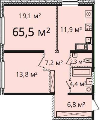 2-кімнатна 65.5 м² в Апарт-комплекс Морська резиденція від 29 250 грн/м², Одеса