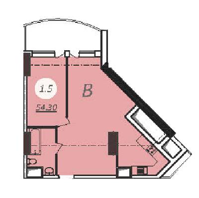 1-кімнатна 54.3 м² в ЖК Emporium Tower від 64 500 грн/м², Одеса