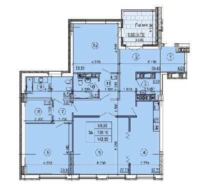 3-комнатная 143.85 м² в ЖК Nodus от 57 900 грн/м², Харьков