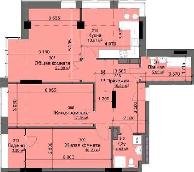 3-кімнатна 99.98 м² в ЖК Кристал від 25 500 грн/м², Харків