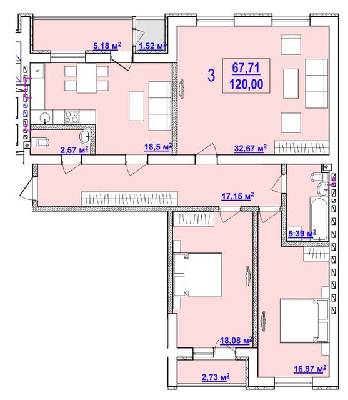 3-комнатная 120 м² в ЖК Дом на Сумской от 43 100 грн/м², Харьков
