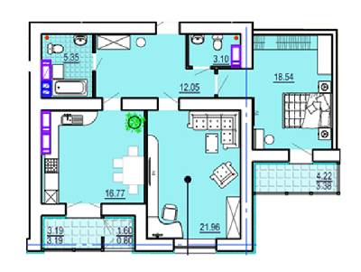 2-комнатная 85.14 м² в ЖК Театральный от 41 700 грн/м², Харьков