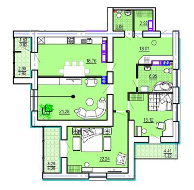 3-комнатная 116.32 м² в ЖК Театральный от 39 200 грн/м², Харьков