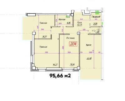 3-комнатная 95.66 м² в ЖК на ул. Шевченко, 25 от 25 350 грн/м², Днепр
