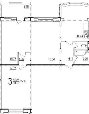 3-комнатная 83.38 м² в ЖК на ул. Дагаева, 3 от 10 500 грн/м², пгт Песочин