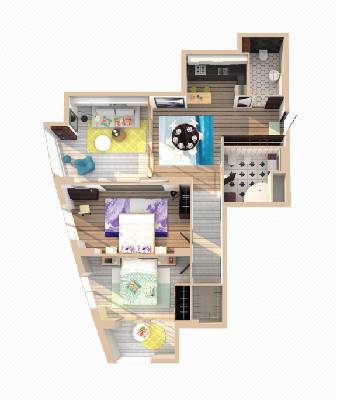3-комнатная 120.5 м² в ЖК Панорама от 21 850 грн/м², Днепр