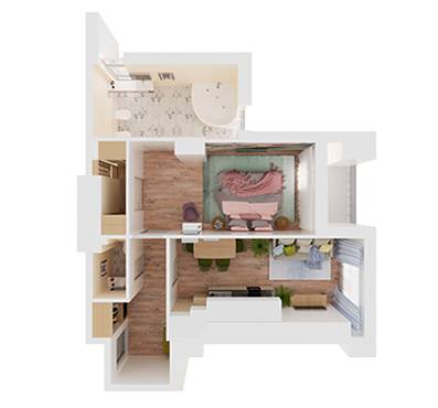 1-комнатная 52.1 м² в ЖК Славия от 22 350 грн/м², Днепр