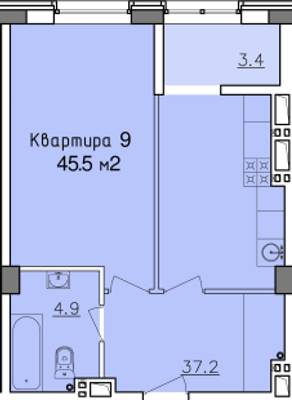 1-комнатная 45.5 м² в ЖК Victory Hall от 22 800 грн/м², Днепр