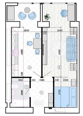 1-комнатная 51.2 м² в ЖК Атмосфера от 28 500 грн/м², Днепр