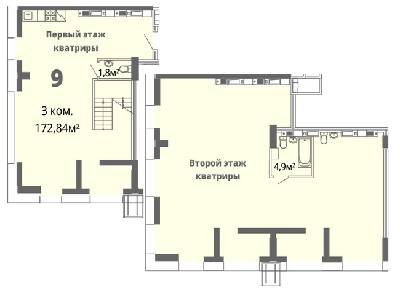 Двухуровневая 172.8 м² в ЖК Грани от 28 400 грн/м², Днепр