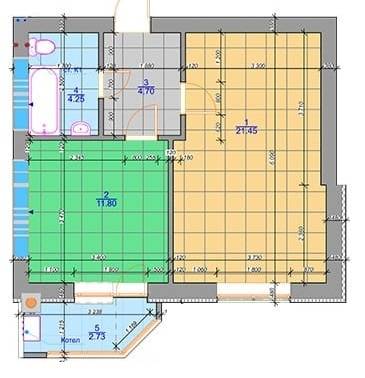 1-комнатная 44.93 м² в ЖК Одесский квартал от 22 000 грн/м², с. Крюковщина