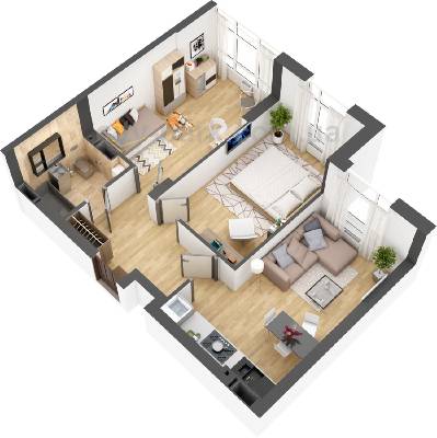 2-кімнатна 55.37 м² в ЖК City Park від 14 100 грн/м², м. Ірпінь