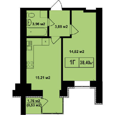 1-кімнатна 38.4 м² в ЖК Покровський від 22 000 грн/м², смт Гостомель