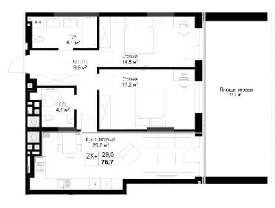 2-комнатная 59.9 м² в ЖК Auroom City от 14 700 грн/м², Львов