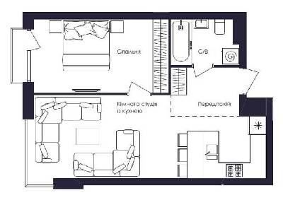 1-кімнатна 48.14 м² в ЖК Avalon Up від 29 200 грн/м², Львів