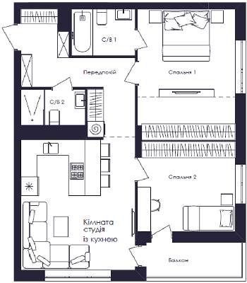 2-комнатная 69.82 м² в ЖК Avalon Up от 23 900 грн/м², Львов