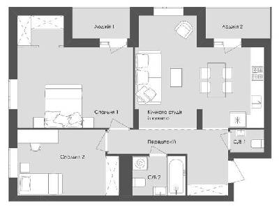 2-комнатная 72.36 м² в ЖК Avalon Zelena Street от 21 500 грн/м², Львов