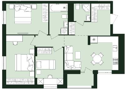 3-кімнатна 72.75 м² в ЖК Avalon Zelena Street від 17 100 грн/м², Львів