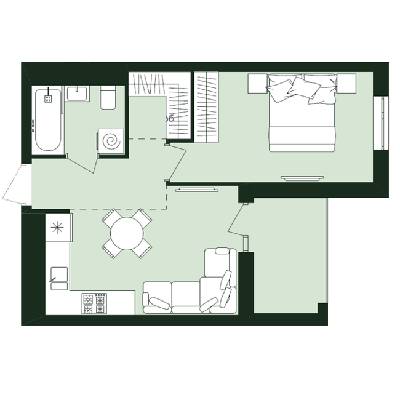 1-кімнатна 38.77 м² в ЖК Avalon Zelena Street від забудовника, Львів