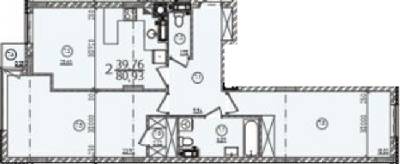 2-кімнатна 80.93 м² в ЖК Континент від 25 000 грн/м², с. Сокільники