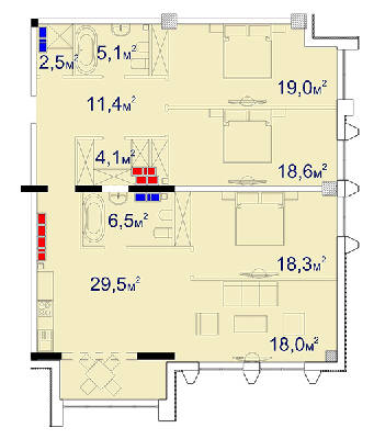 4-кімнатна 135.13 м² в ЖК Вежа CHKALOV від 55 600 грн/м², Одеса