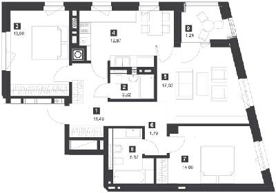 3-кімнатна 82.21 м² в ЖК Silver Flow від 41 950 грн/м², Львів