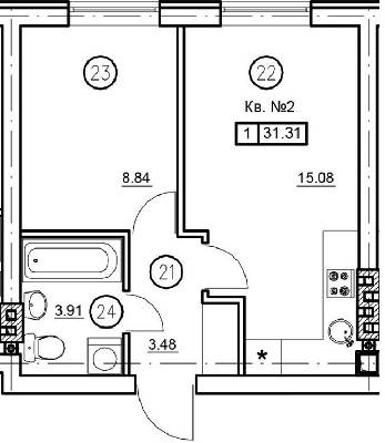 1-кімнатна 31.31 м² в ЖК Затишний (вул. Січова, 31) від 27 900 грн/м², с. Софіївська Борщагівка