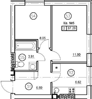 2-кімнатна 37.28 м² в ЖК Затишний (вул. Січова, 31) від 13 000 грн/м², с. Софіївська Борщагівка