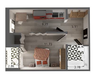 1-кімнатна 33.23 м² в ЖК Ґорґани від 20 000 грн/м², Львів