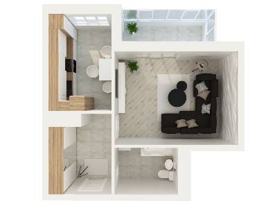 1-комнатная 51 м² в ЖК Зеленый двор (Рясное) от застройщика, Львов