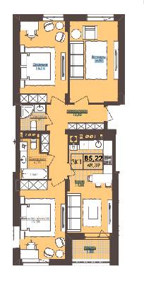 3-кімнатна 85.22 м² в ЖК Леополь Таун від 16 000 грн/м², Львів