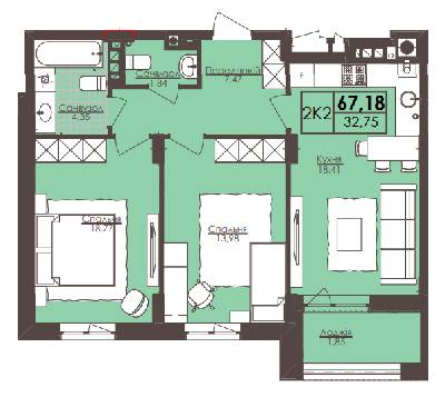 2-комнатная 58.55 м² в ЖК Леополь Таун от 17 000 грн/м², Львов