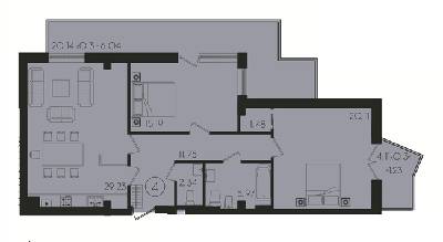 2-кімнатна 93.34 м² в ЖК на вул. Стуса, 39 від 26 750 грн/м², Львів