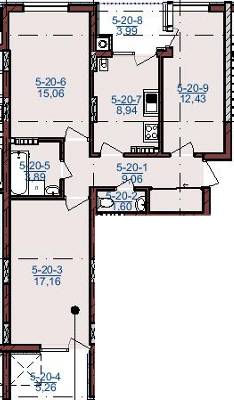 3-кімнатна 72.77 м² в ЖК на вул. Тернопільська, 42 від 14 750 грн/м², Львів