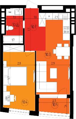 1-кімнатна 47.24 м² в ЖК Парус Smart від забудовника, Львів