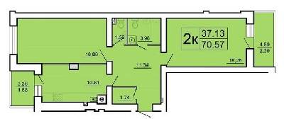 2-кімнатна 70.57 м² в ЖК Ренуар від 19 650 грн/м², Львів