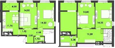 Двухуровневая 103.92 м² в ЖК Семицвет от 25 950 грн/м², Львов