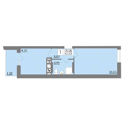 1-комнатная 32.92 м² в ЖК Соната от застройщика, Львов