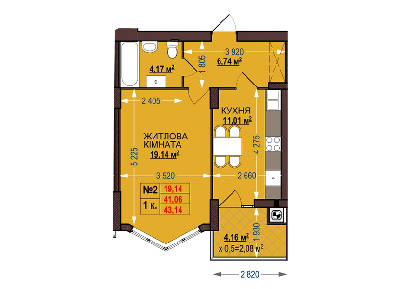 1-кімнатна 43.14 м² в ЖК Старий Сихів від 15 000 грн/м², Львів