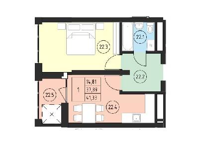 1-комнатная 41.33 м² в ЖК ул. Замарстыновская, 134А от 26 850 грн/м², Львов