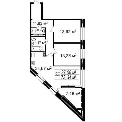 2-комнатная 73.34 м² в ЖК Счастливый Platinum от 31 000 грн/м², Львов