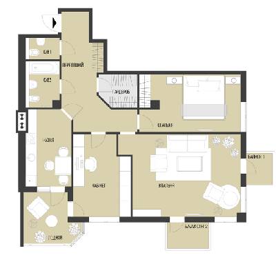 3-комнатная 94.12 м² в КД Люксембург от застройщика, Львов