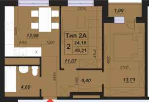 2-кімнатна 49.21 м² в ЖК ParkLand від 19 000 грн/м², Київ