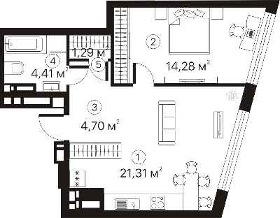 1-кімнатна 45.99 м² в ЖК Terracotta від 27 006 грн/м², Київ