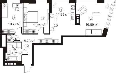 3-кімнатна 70 м² в ЖК Terracotta від 27 100 грн/м², Київ