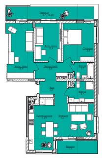 3-кімнатна 97.45 м² в ЖК Лазур Фемілі від 23 300 грн/м², Львів