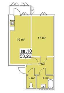 1-комнатная 53.26 м² в ЖК на ул. Куземского от застройщика, с. Ременов